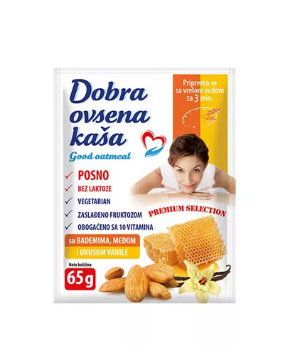 DOBRA OVS.K BADEM,MED I VANILA 65G